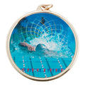 2-1/4 Inch in Diameter Round Swimming Sports Medal in Gold and Mylar with Customizable Back
