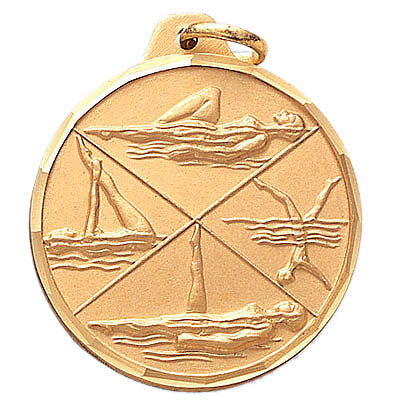 1-1/4 Inch Die-Struck Womens Synchronized Swimming Medal in Gold, Silver, or Bronze