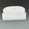 SYNTHETIC MARBLEIZED WHITE TROPHY BASE 4 1/4 INCH X 3 1/2 INCH 1 1/8 INCH. BEVELED EDGE SLANTED FRONT HOLDS 3 INCH X 7/8 INCH PLATE. CENTER HOLE COUNTER SANK.