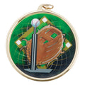 2-1/4 Inch in Diameter Round Gold and Mylar T-Ball Themed Sports Medal with Customizable Back