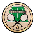 2 Inch in Diameter Round Tennis Themed Insert with Mylar Detailing