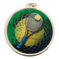 2-1/4 Inch in Diameter Round Gold Tennis Themed Multicolored Mylar Medal with Customizable Back