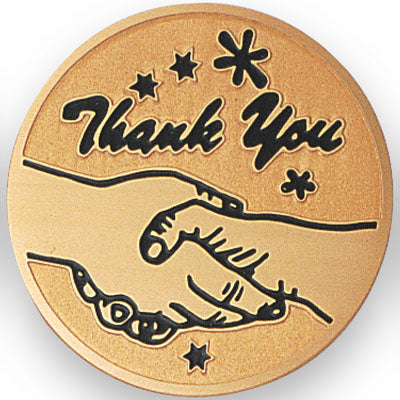 THANK YOU, 2 INCH ETCHED ENAMELED