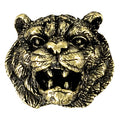 Tiger Mascot Antique Brass Pin