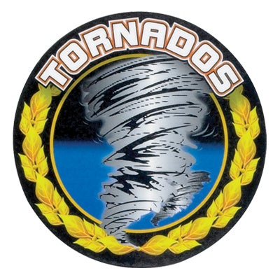 2 Inch in Diameter Round 'Tornados' Gold Insert with Mylar Detailing
