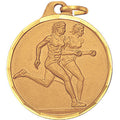 1-1/4 Inch Die-Struck Female Running Medal in Gold, Silver, or Bronze
