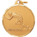 1-1/4 Inch Die-Struck Mens 400 Meter Dash Medal in Gold, Silver, or Bronze