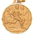 1-1/4 Inch Die-Struck Mens Cross Country Medal in Gold, Silver, or Bronze