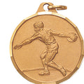 1-1/4 Inch Die-Struck Male Discus Medal in Gold, Silver, or Bronze