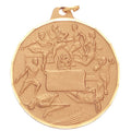 2 Inch Mens Track Event Medal in Gold, Silver, or Bronze, with Customizable Back