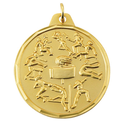 1-1/2 Inch Customizable Womens Track Medal in Gold, Silver, or Bronze
