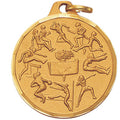 1-1/4 Inch Die-Struck Womens Track Events Medal in Gold, Silver, or Bronze