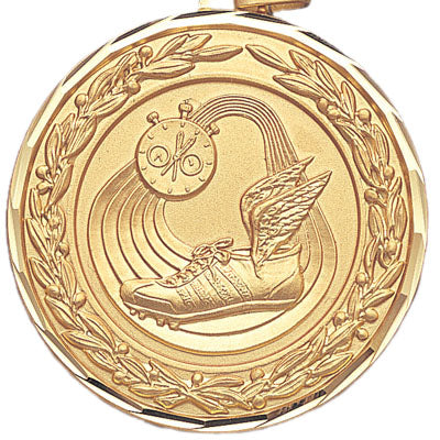 2 Inch Die-Struck Track Themed Medal in Gold, Silver, or Bronze