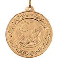 2 Inch Die-Struck Track Themed Medal with Antique Finish in Gold, Silver, or Bronze