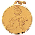 1-1/4 Inch Die-Struck Track Themed Medal in Gold, Silver, or Bronze