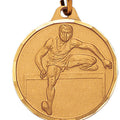 1-1/4 Inch Die-Struck Mens Hurdles Medal in Gold, Silver, or Bronze