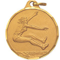 1-1/4 Inch Die-Struck Female Long Jump Medal in Gold, Silver, or Bronze