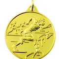 1-1/2 Inch Mens Track Sports Medal in Gold, Silver, or Bronze with Customizable Back
