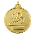 1-1/2 Inch Mens Track Medal in Gold, Silver, or Bronze with Customizable Back