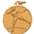 1-1/4 Inch Die-Struck Male Shot Put Medal in Gold, Silver, or Bronze