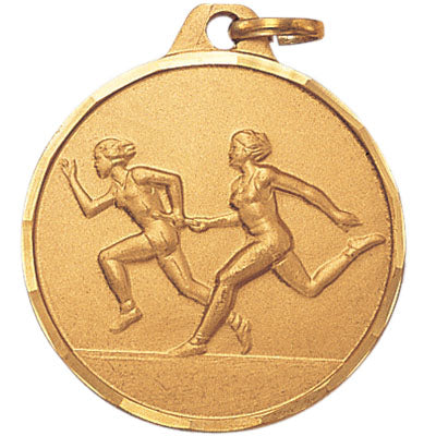 1-1/4 Inch Die-Struck Womens Relay Medal in Gold, Silver, or Bronze
