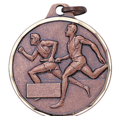 1-1/4 Inch Die-Struck Mens Relay Medal in Gold, Silver, or Bronze