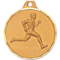 1-1/4 Inch Die-Struck Mens Track Medal in Gold, Silver, or Bronze