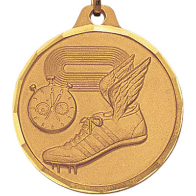 1-1/4 Inch Die-Struck Track Running Medal in Gold, Silver, or Bronze