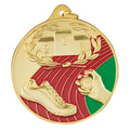 2-1/2 Inch Enameled Die-Cast Track Themed Medal in Gold, Silver, or Bronze