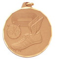 2 Inch Track Themed Sports Medal in Gold, Silver, or Bronze with Customizable Back