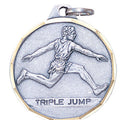 1-1/4 Inch Die-Struck Triple Jump Medal in Gold, Silver, or Bronze