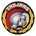 2 Inch in Diameter Round 'Trojans' Sports Insert in Gold and Mylar