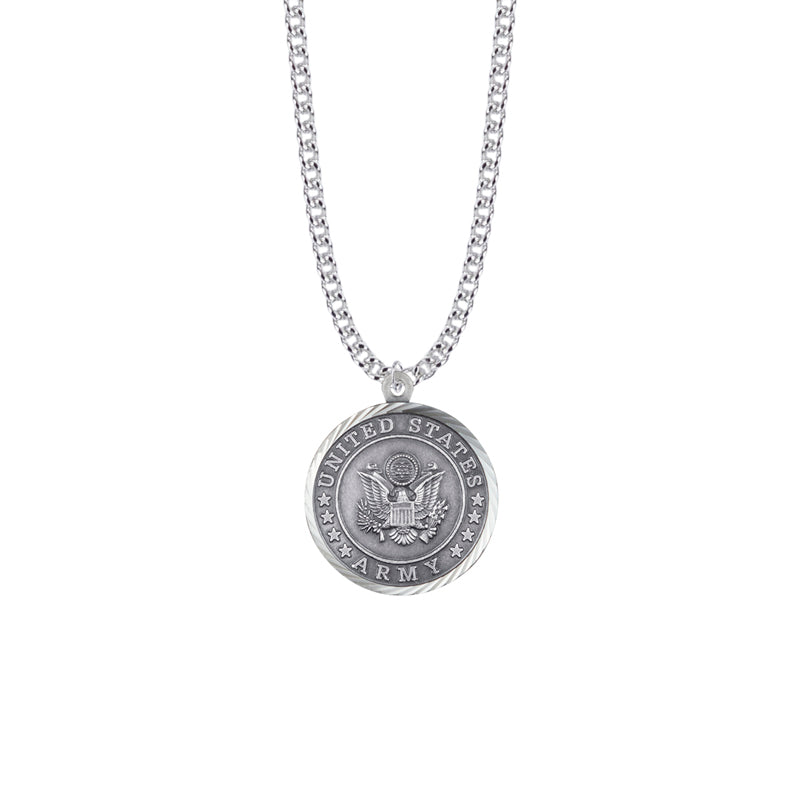 U.S. ARMY SYMBOL STERLING SILVER MILITARY MEDAL,1 INCH, CROSS BACK