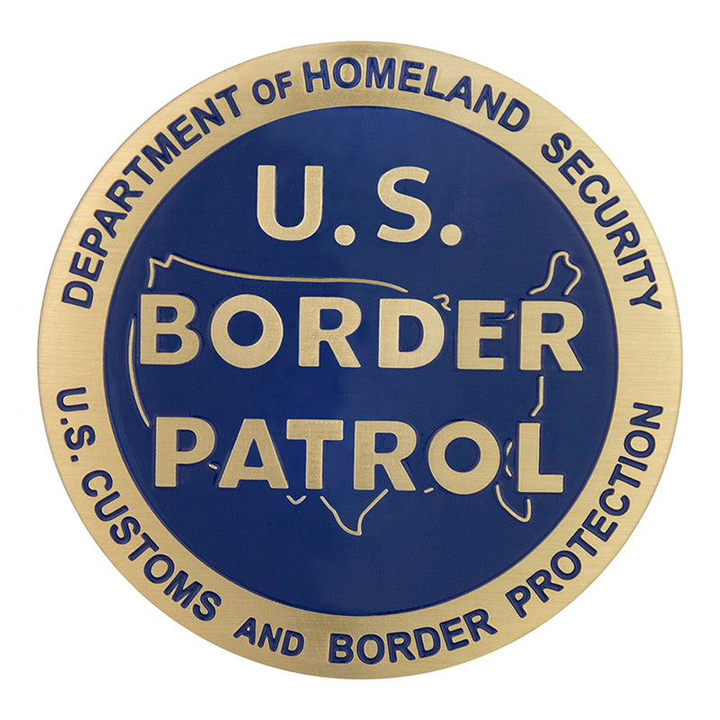 U.S. BORDER PATROL, 2 INCH ETCHED ENAMELED