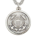 U.S. COAST GUARD STERLING SILVER MILITARY MEDAL,1 INCH, CROSS BACK