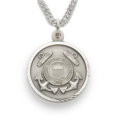 U.S. COAST GUARD STERLING SILVER MILITARY MEDAL, 3/4 INCH