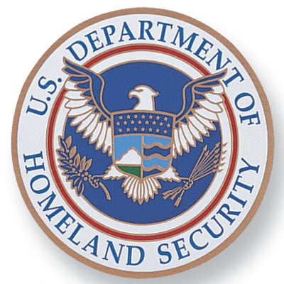 U.S. DEPT.OF HOMELAND SECURITY, 2 INCH ETCHED ENAMELED