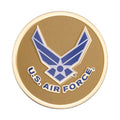 2 Inch in Diameter Round Metal Litho-Print US Air Force Medallion Insert in Gold