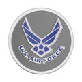 2 Inch in Diameter Round Metal Litho-Print US Air Force Medallion Insert in Silver