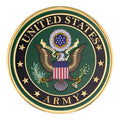 4 INCH UNITED STATES ARMY FULL COLOR SHIELD EMBLEM EMBOSSED LITHO MEDALLION