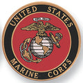 4-Inch in Diameter Embossed United States Marine Corps Round Metal Medallion Peel-and-Stick Insert