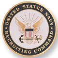 7/8-Inch in Diameter Round Metal Navy Recruitment Medallion Insert with Enameled Finish