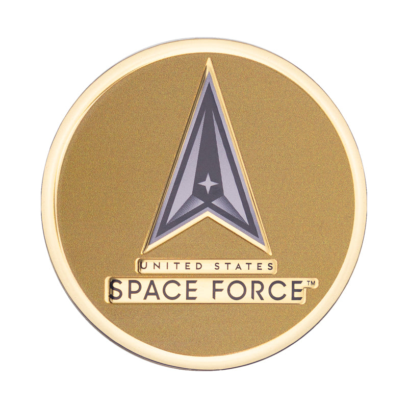 2 Inch in Diameter Round Metal Litho-Print US Space Force Medallion Insert in Gold