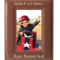 8-1/2 X 6-1/2 INCH VERTICAL TAN LEATHERETTE PICTURE FRAME, HOLDS 4 INCH X 6 INCH PHOTO