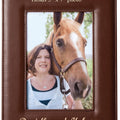 9-1/2 x 7-1/2 INCH VERTICAL TAN LEATHERETTE PICTURE FRAME, HOLDS 5 INCH X 7 PHOTO