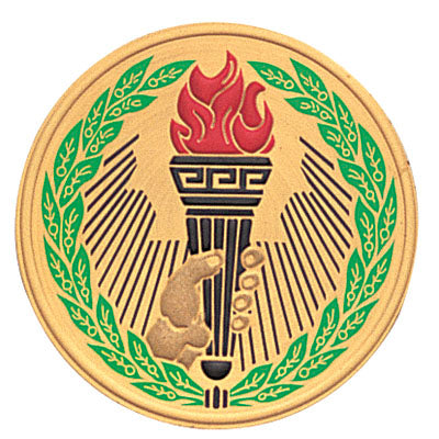 2 Inch in Diameter Round Metal Litho-Print Victory Themed Medallion Insert