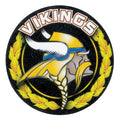 2 Inch in Diameter Round 'Vikings' Themed Mylar and Gold Sports Insert