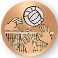 2 Inch in Diameter Round Metal Litho-Print Volleyball Medallion Insert