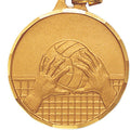 1-1/4 Inch Die-Struck Volleyball Medal in Gold with Customizable Back