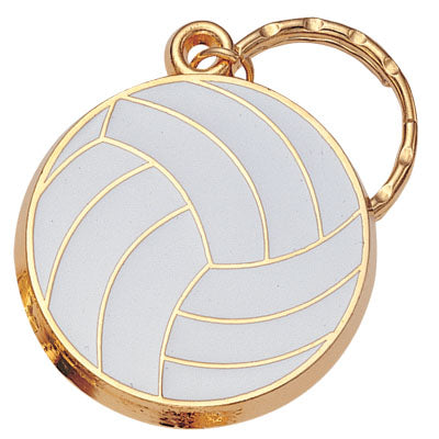 VOLLEYBALL ENAMELED KEYRING, BAGGED